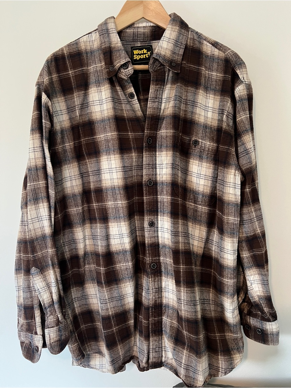Men's Brown Plaid Flannel Shirt